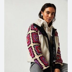 Free People x BLANK NYC Cuddle up Crochet Jacket XS